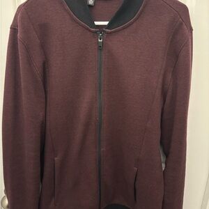 Alfani Men's Lightweight Shirt Jacket in Burgundy with Black Trim